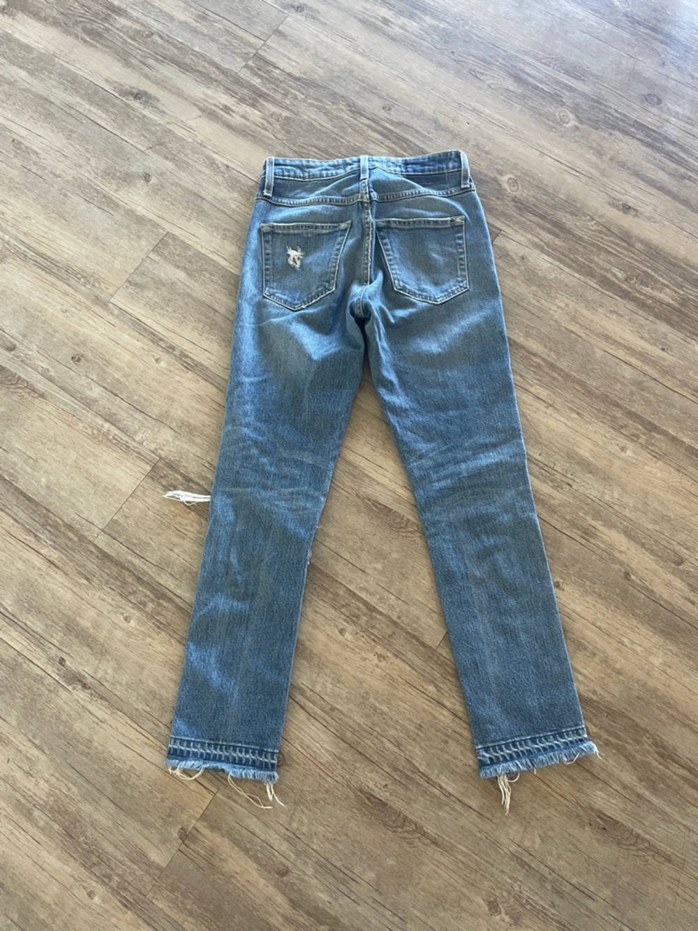 Revolve Amo Denim High Rise Distressed Babe Jeans In Dive Bar Destroy Wash - Picture 8 of 8